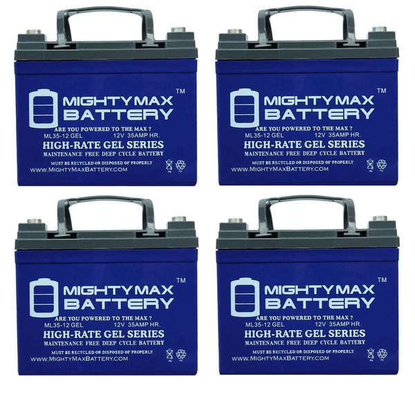 Mighty Max Battery 12V 35AH GEL Replaces John Deere Lawn Garden Tractor Mower - 4PK MAX3888504